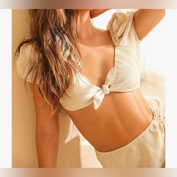 NWT Dippin Daisys Linen Blend Marla Crop Top and Saltwater Skirt 2 Piece Set M - Picture 4 of 15